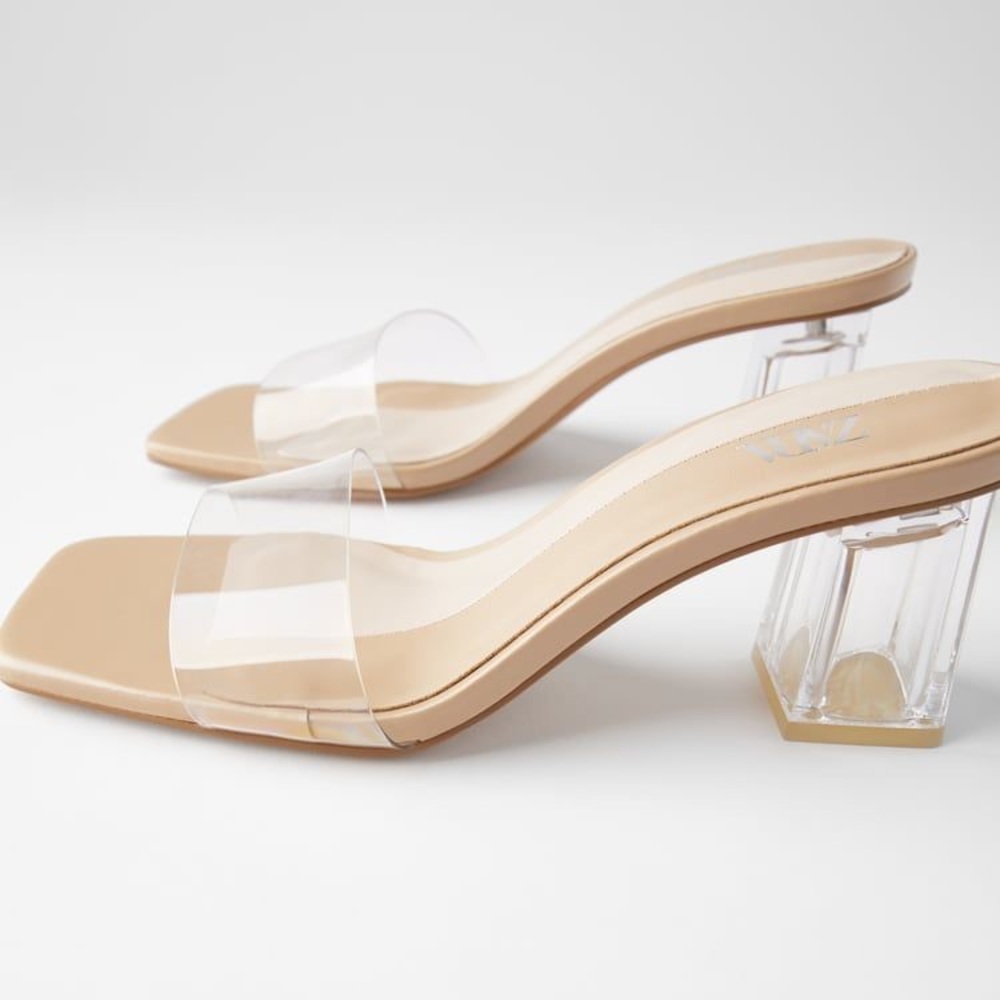 Zara clear heel shoes